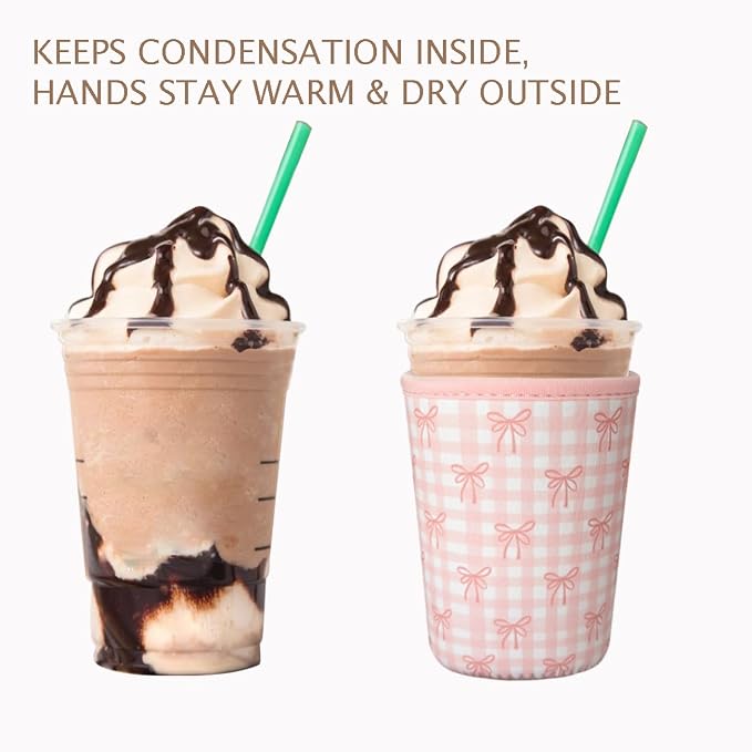 Reusable Insulated Neoprene Iced Coffee Cup Sleeve, Durable Drink Sleeve - Image 6
