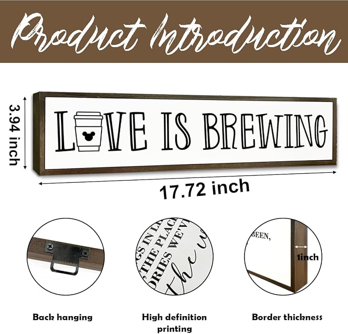 Coffee Decor Sign, Love Signs for Home Kitchen Decor, Coffee Station Decors for - Image 2