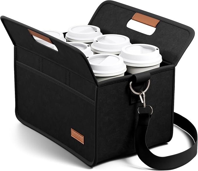 Fluxynara 6-Cup Reusable Felt Drink Carrier by FLUXYNARA