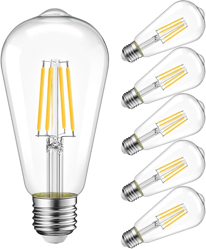 LVWIT ST21 LED Filament Bulb 5W Dimmable 2700K Warm White Vintage Edison Light - Image 9