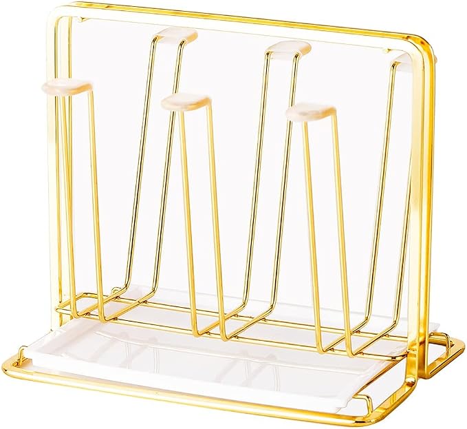 Metal Cup Drying Rack with 6 Hooks | Bottle Drying Rack with Drain Tray - Image 6