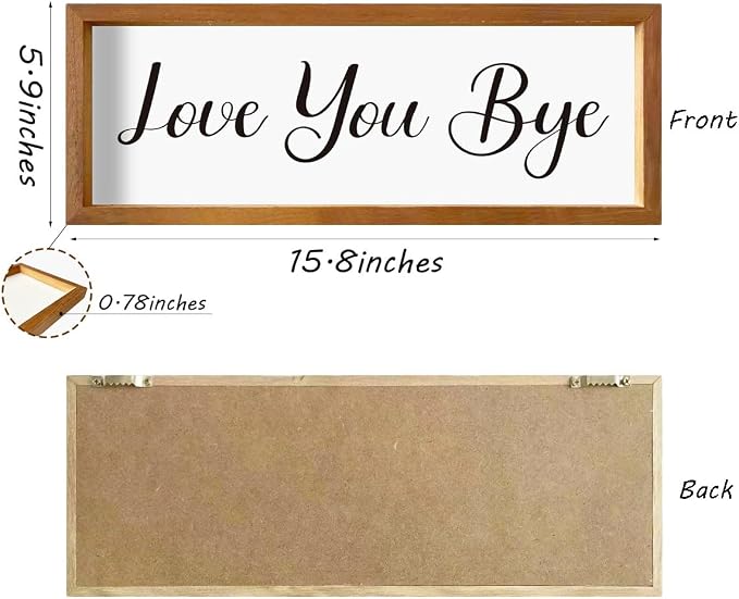 Love You Bye Couples Wood Picture Frame Graduation Messages Friends Solid - Image 2