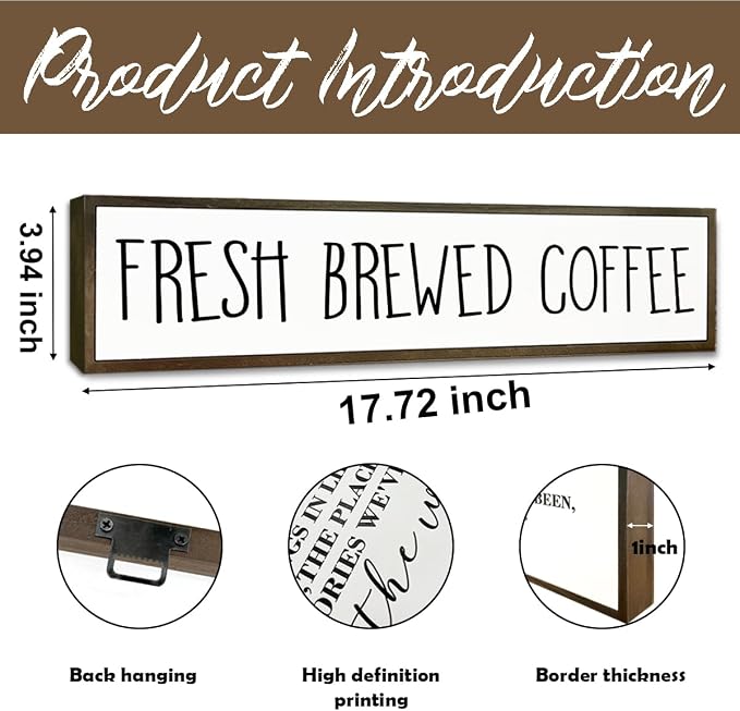Coffee Wood Sign for Coffees Bar, Farmhouse Desk Signs, Rustic Cafe Decor - Image 2
