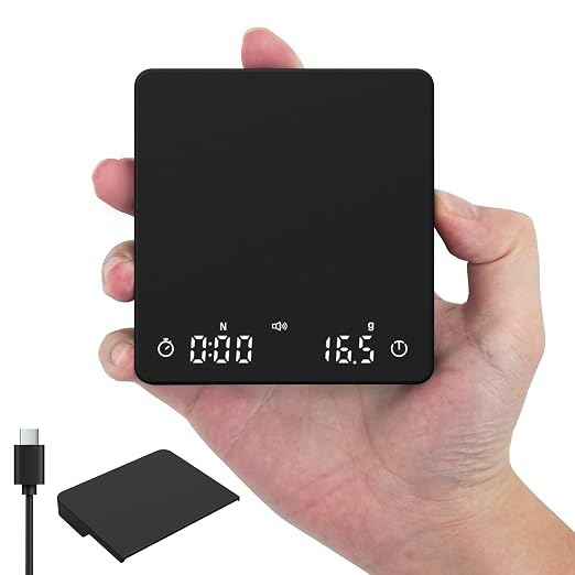 Rechargeable Coffee Scale with Auto Timing, Mini Espresso Scale with Timer by BUCANIM