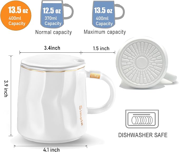 Flat Bottom Coffee Mug for Mug Warmer – 13.5 oz Ceramic Cup - Image 3