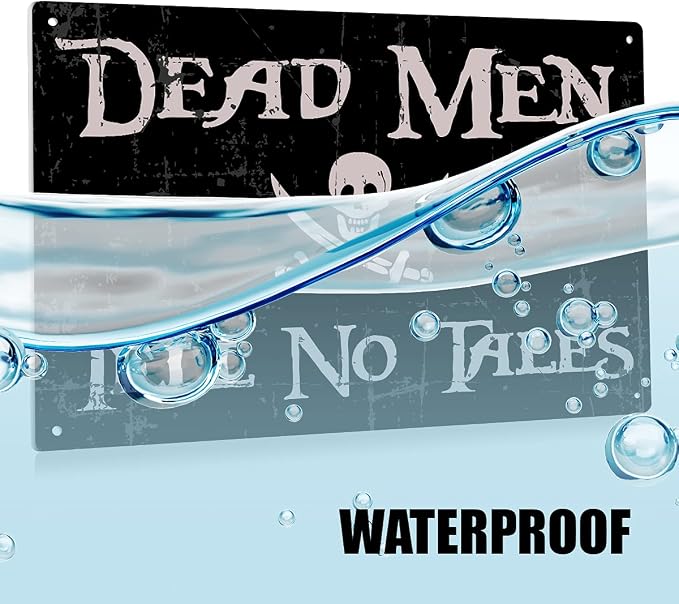 BEASTZHENG Funny Dead Men Tell No Tales Metal Tin Sign Pirate Wall Decor | - Image 4