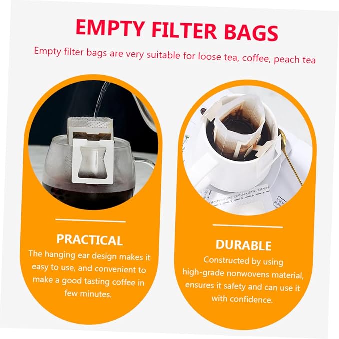 PRETYZOOM 50pcs Hand-poured Filter Coffee Filters Drip Tea Bags - Image 7
