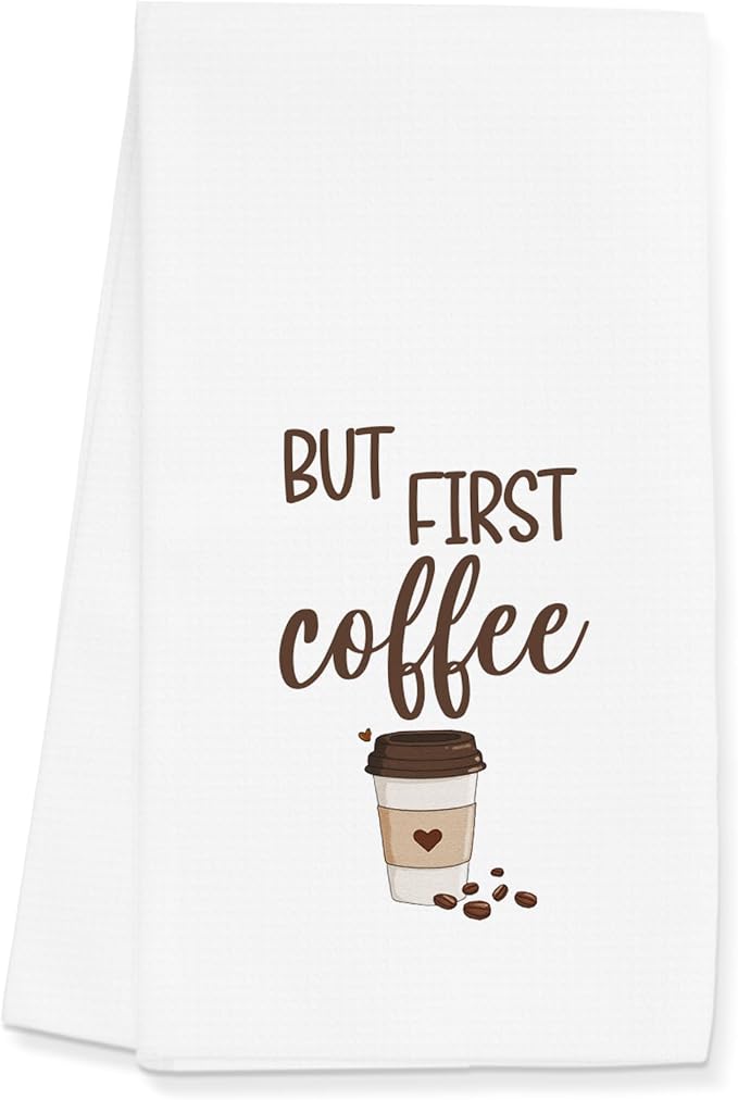 Coffee Towels Gifts for Women, Funny Coffee Bar Towels Gifts for Kitchen by Gleegreets