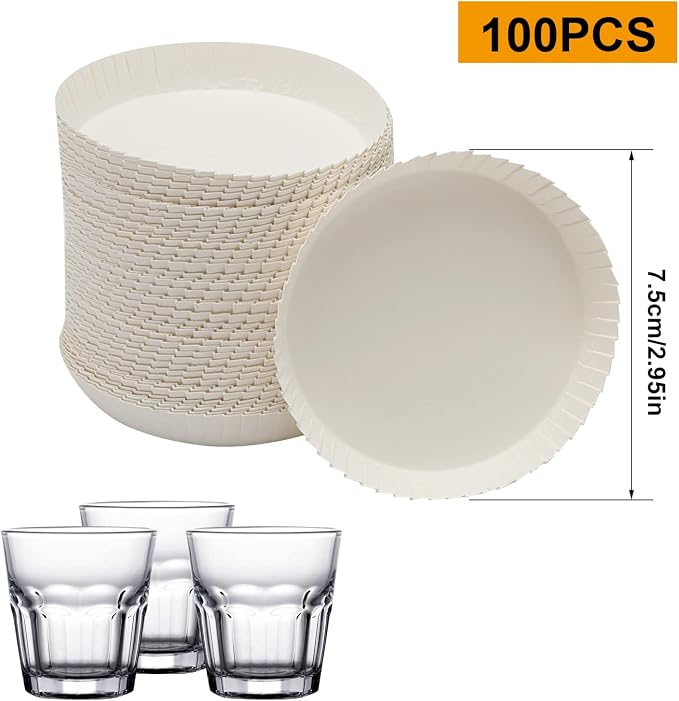 100pcs Disposable Cup Coverware 7.5 X 7.5cm Coffee Cup Drinking Lid Paper Cup - Image 2
