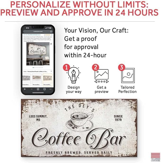 Tailored Canvases Custom Coffee Bar Sign - Image 4