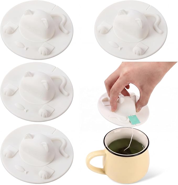 4 Pcs Tea Bag Squeezer 4 Inch Silicone Tea Bag Holder & Squeezer Dishwasher by Ferrochef