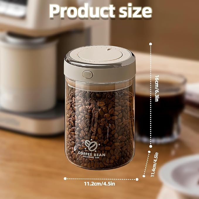 Coffee Bean Canister, 37OZ Food Grade Sealed Jar - Image 7