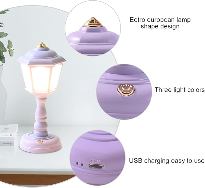 Mini Desk lamp Vintage, LED Desk Lamp Dimmable Table Lamp Reading Lamp - Image 4