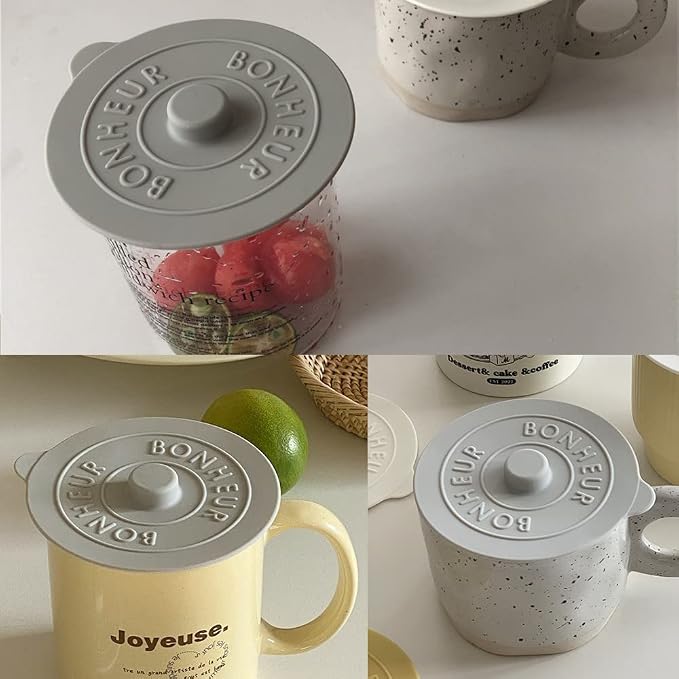 3 Pcs Silicone Cup Lids Anti Dust Seal Mug Covers Reusable Glass Cup Covers - Image 7