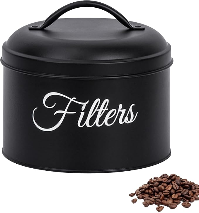 Black Enamel Basket Coffee Filter Holder by LMIP