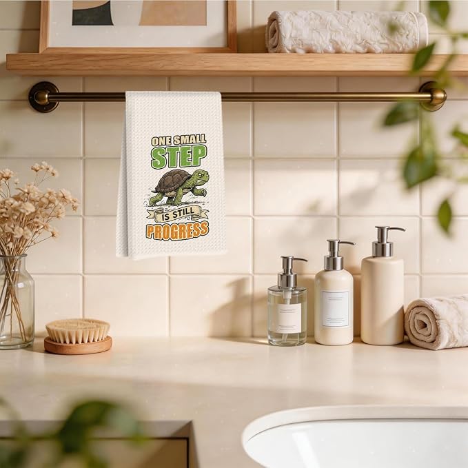Inspirational Turtle Kitchen Towels, Turtle Gifts Reusable Dish Towels - Image 4