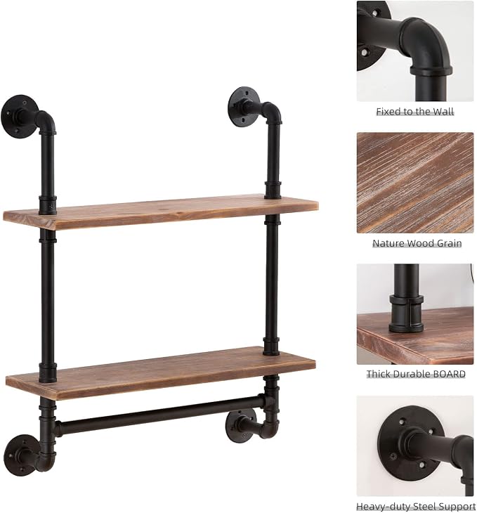 ROGMARS Industrial Pipe Shelving Bathroom Shelves - Image 8
