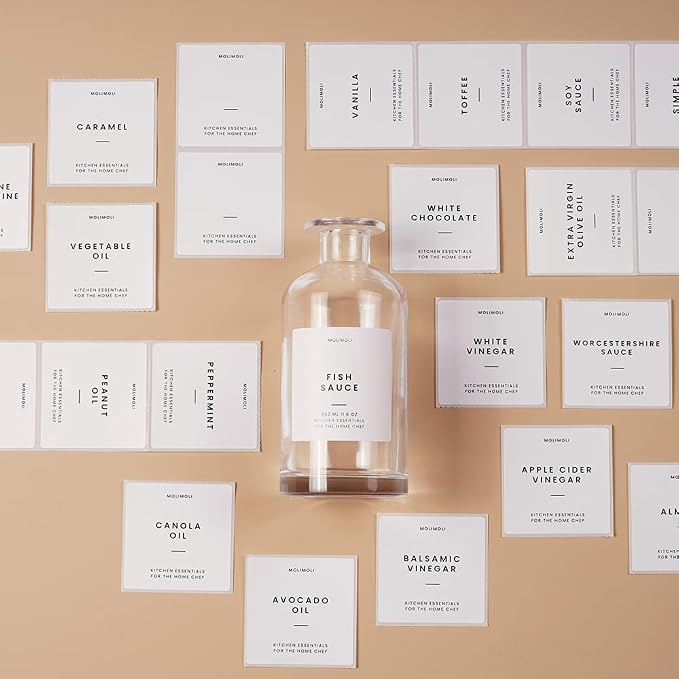 MoliMoli Minimalist Labels, Organization, Cooking Sauce and Wine and Coffee by MoliMoli