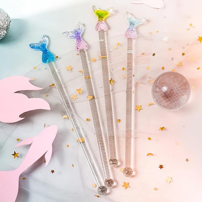 4PCS Cocktail Drink Stirrers Swizzle Sticks Glass Coffee Stirrers Stirring - Image 2