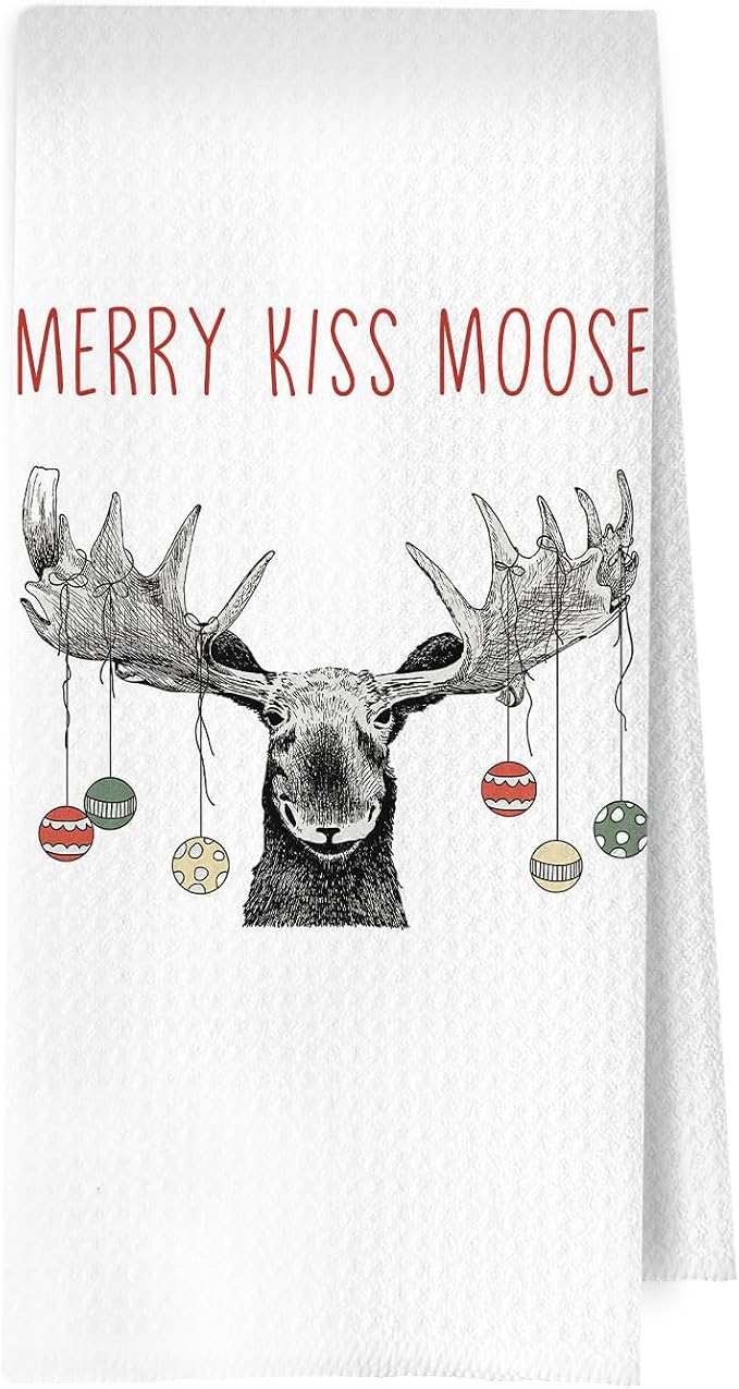 Moose Christmas Kitchen Towels by Unknown