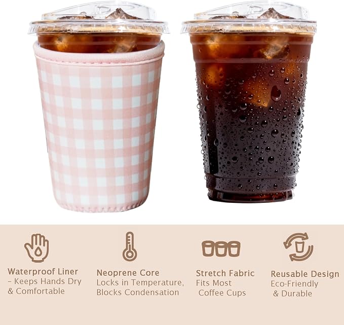 Reusable Insulated Sleeve for Iced Coffee Cup, Beverage Holder for Iced Coffee - Image 6