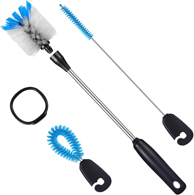 MOSOLAN 3-in-1 Stainless Steel Bottle Brush and Straw Cleaning Set, Long Handle - Image 2