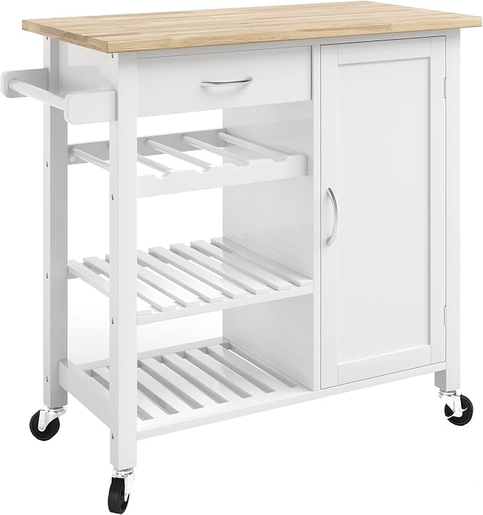 Kitchen Island with Towel Rack and Shelves - Image 7