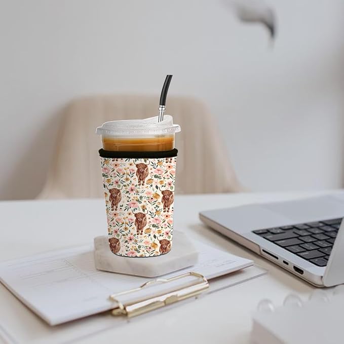 Reusable Insulated Neoprene Iced Coffee Cup Sleeve, Durable Drink Sleeve - Image 2
