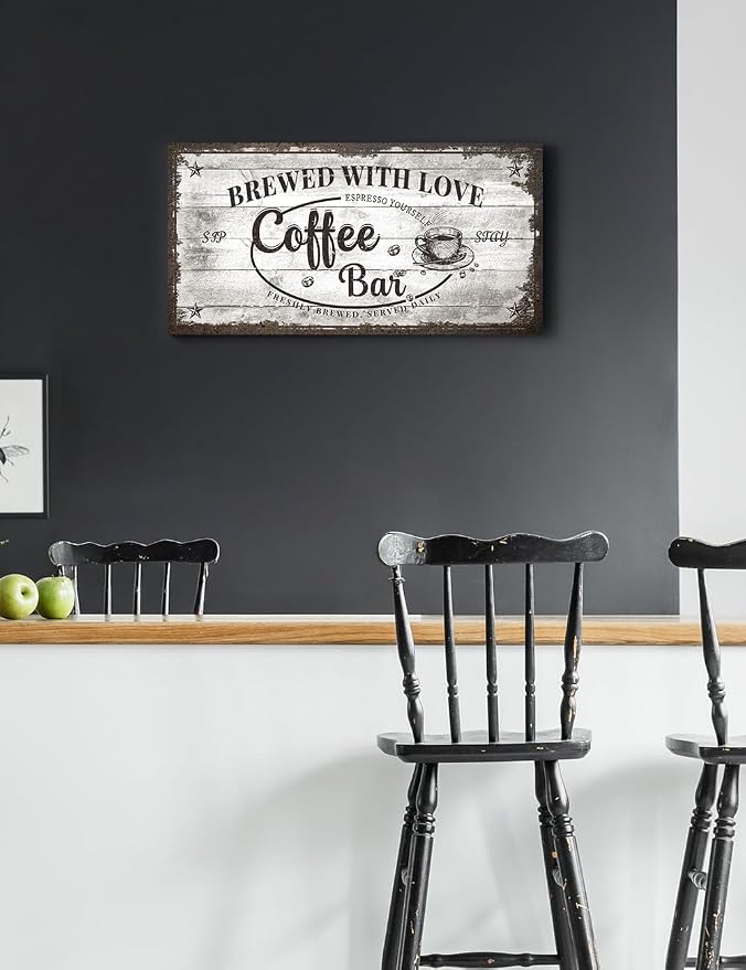 IPIC - Vintage Coffee Bar Sign Brewed - Image 2