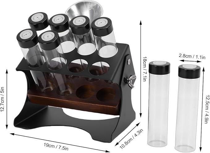 banapoy Single Dose Coffee Bean Storage Tubes and Stand, Adjustable Large - Image 6