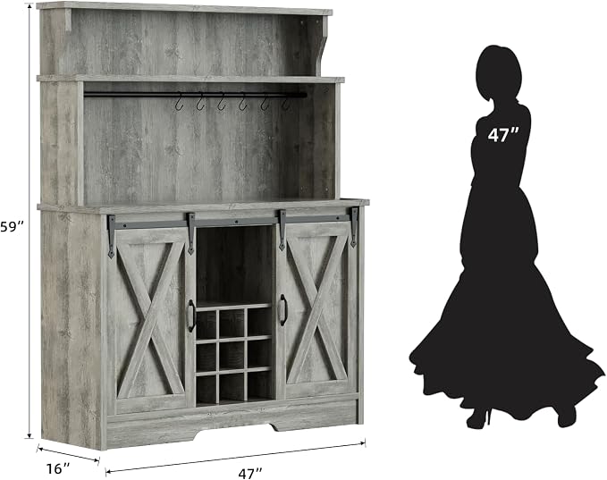 BestHaped Farmhouse Coffee Bar Cabinet - Image 2