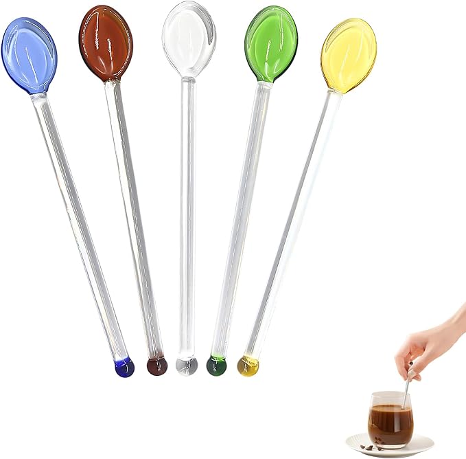 Glass Spoons for Coffee, Reusable Coffee Spoons for Coffee Bar, Tea & Dessert by Unknown