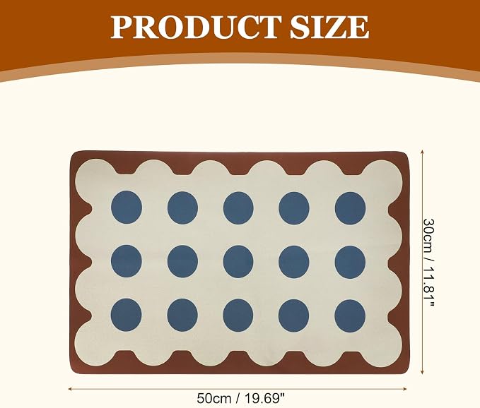 uxcell Coffee Mat, 19.7x11.8 Inch Super Absorbent Dish Drying Mat Bar - Image 2