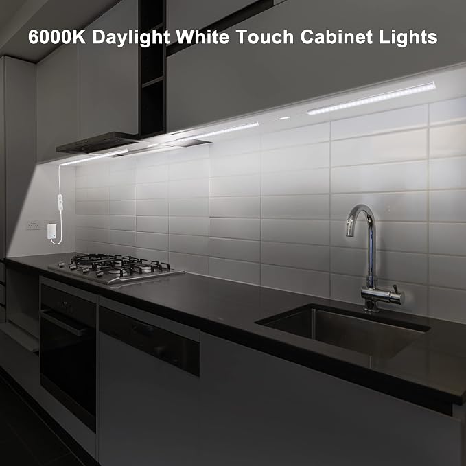 Maylit Under Cabinet Lights Plug in, Super Bright Daylight White Under Counter - Image 2