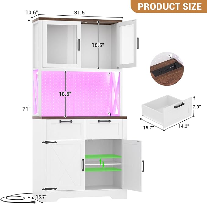 Unikito 71" Pantry Cabinet - Image 2