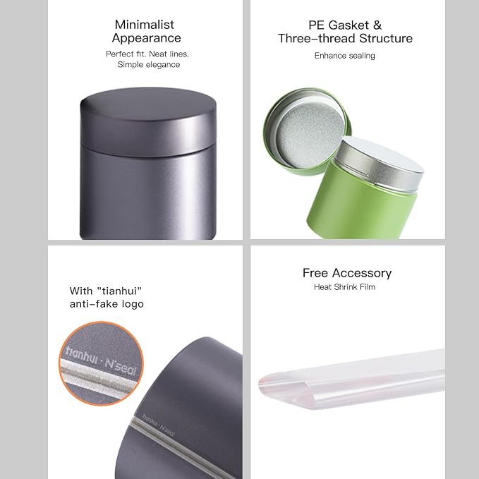 3 Packs Tea Tin Canister for Loose Tea Metal Tea Canister 9 oz 15 oz Round Tin - Image 4