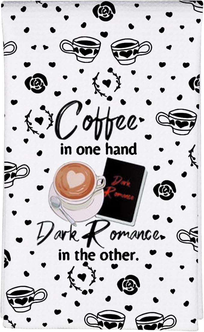 MBMSO Coffee Kitchen Waffle Towels Smut Reading Tea Towel Spicy Romance Book by MBMSO