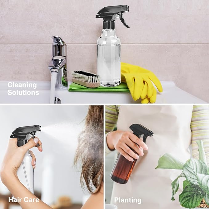 Spray Bottles 2-Pack, 10 Oz, Mist & Stream, Heavy Duty Spraying Empty Water - Image 7