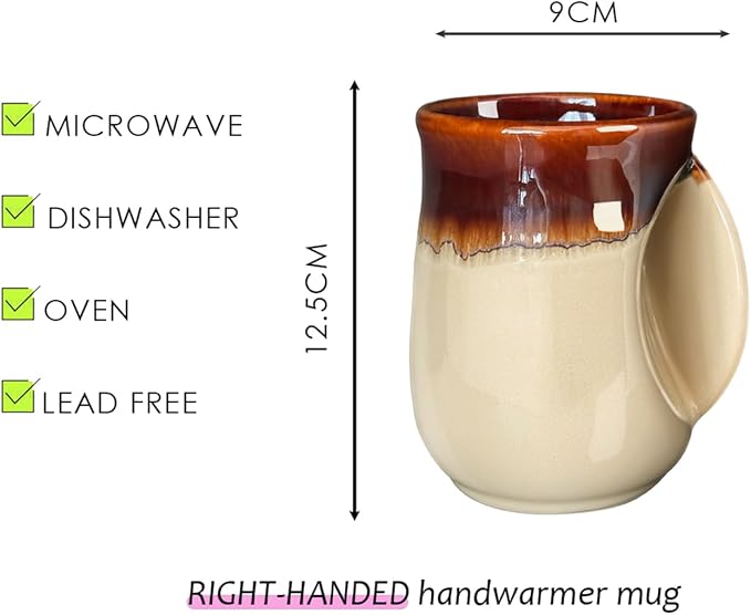Selamica Ceramic 18oz Novelty Right-handed Handwarmer Mug, Coffee Mug - Image 2