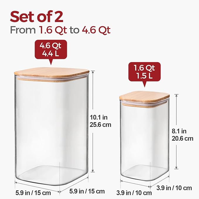 Glass Flour Sugar Storage Containers - Image 2