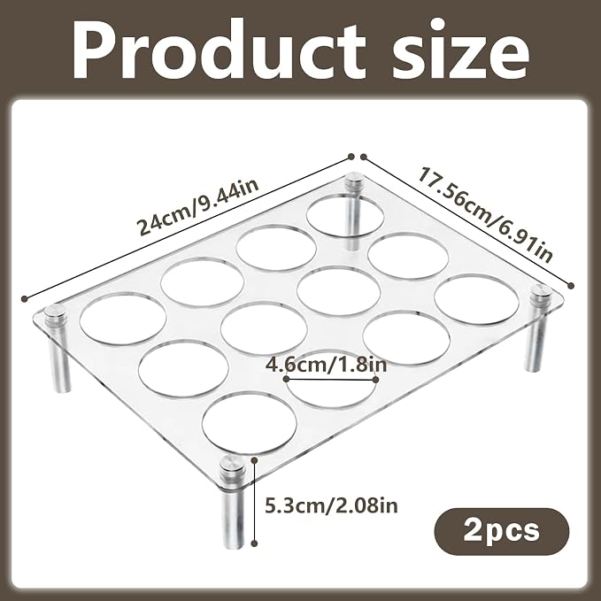 2 pack K Cup Drawer Organizer, Acrylic 12 Slots Flat Countertop Coffee Pod - Image 3