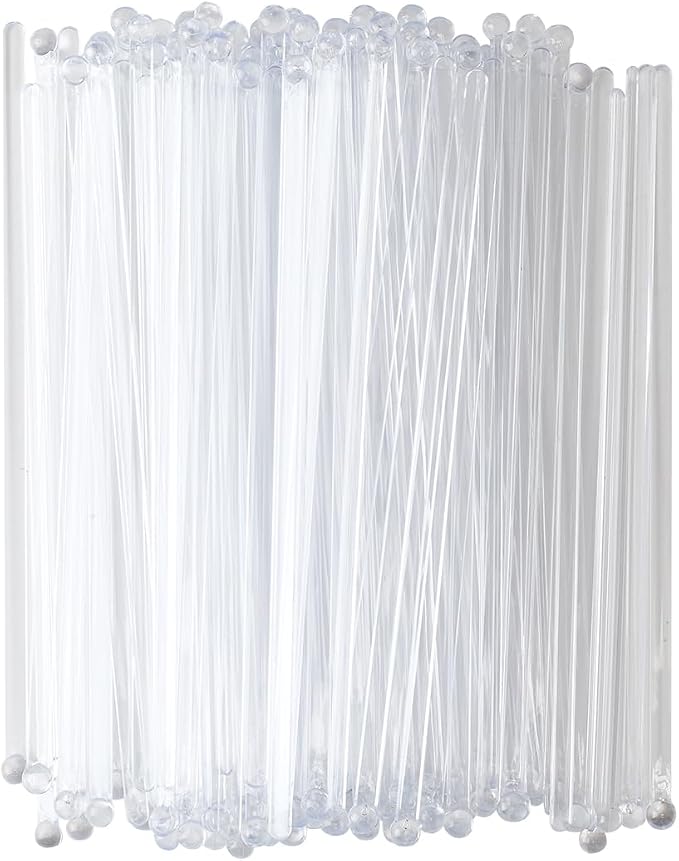 100pcs Plastic Clear Swizzle Sticks by Unknown