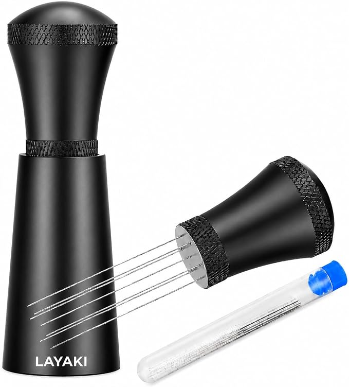 WDT Tool Espresso, Adjustable 3-7 Needles, 51 54 58mm Portafilters | Adjustable by LAYAKI