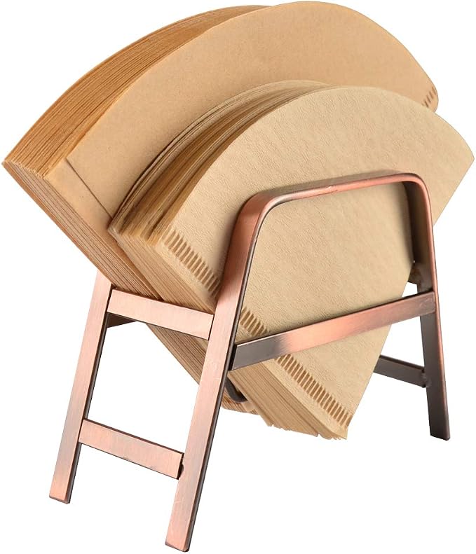 CAFEMASY Retro Copper Coffee Filter Paper Holder Rack Stand - Image 6