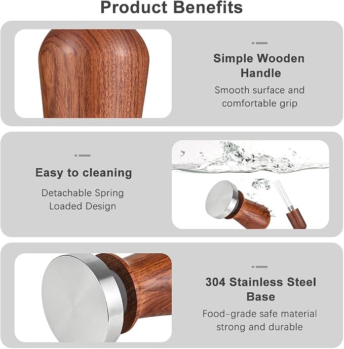 Decdeal 51mm Espresso Tamper and Stirrer Set, Coffee Tamper - Image 5