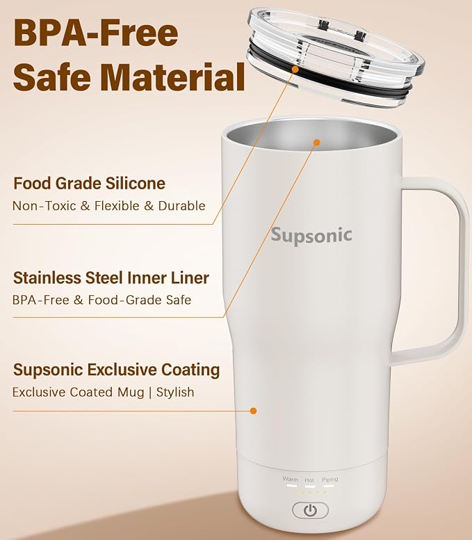 Supsonic - Smart Heated Coffee Mug, 20oz Rechargeable Self Heating Mug - Image 6