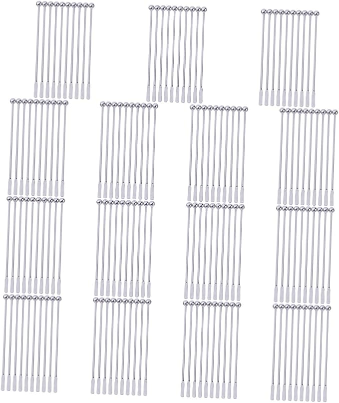 Luxshiny 150pcs Stainless Steel Cocktail Stirrer Sticks Mixing Spoon Bar Handle by Luxshiny