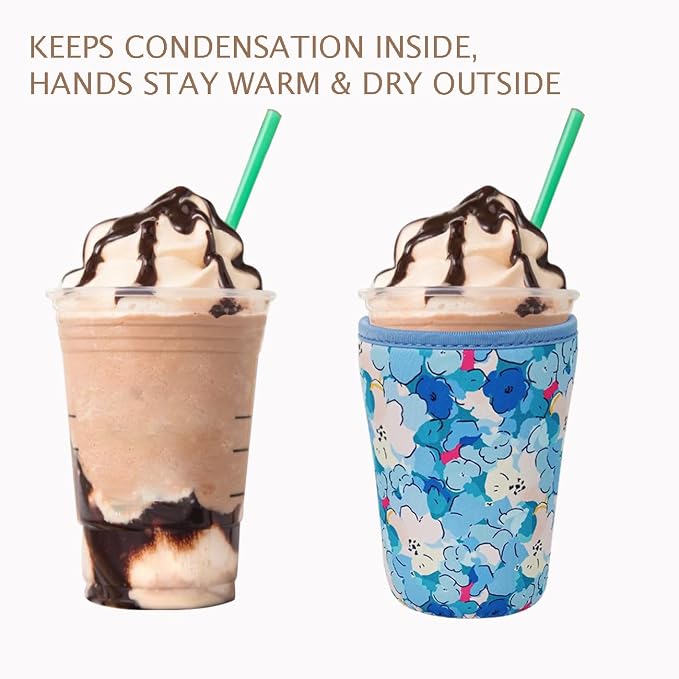 Reusable Insulated Neoprene Iced Coffee Cup Sleeve, Durable Drink Sleeve - Image 6