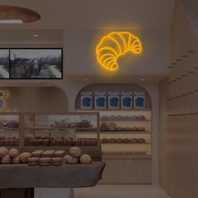 Croissants Neon Sign Bread Bakery Neon Lights Croissant Baking Light Up Sign - Image 7