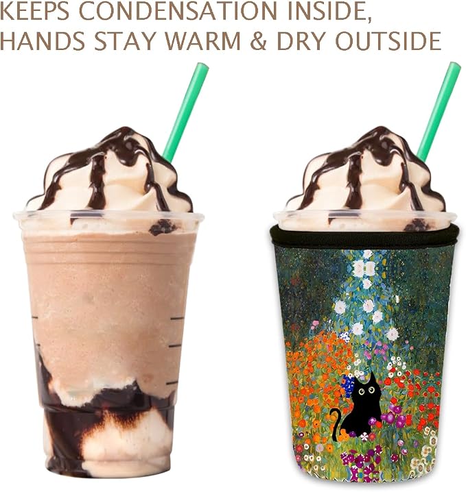 Reusable Insulated Neoprene Iced Coffee Cup Sleeve, Durable Drink Sleeve - Image 6